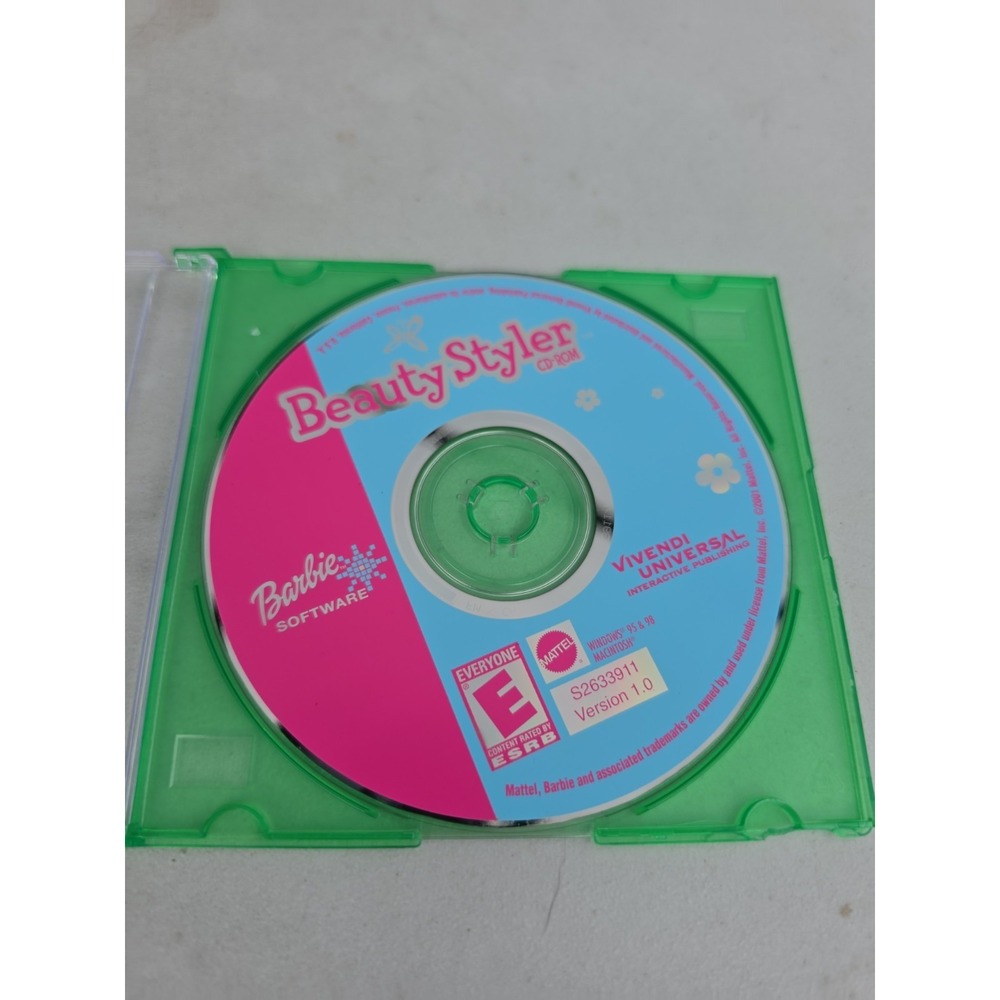 Barbie Beauty Styler PC Game CD-ROM 2000 Windows 95/98 Mac‎ Vintage Mattel *Disc